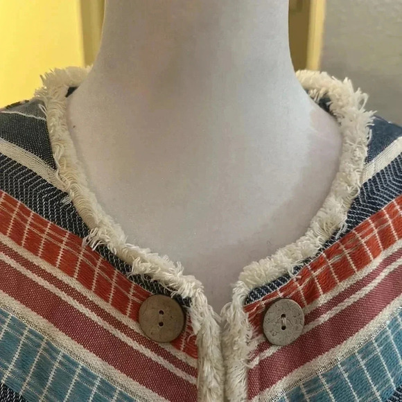 Coldwater Creek multi color stripes open Cardigan W’s size 12/P - Picture 8 of 13